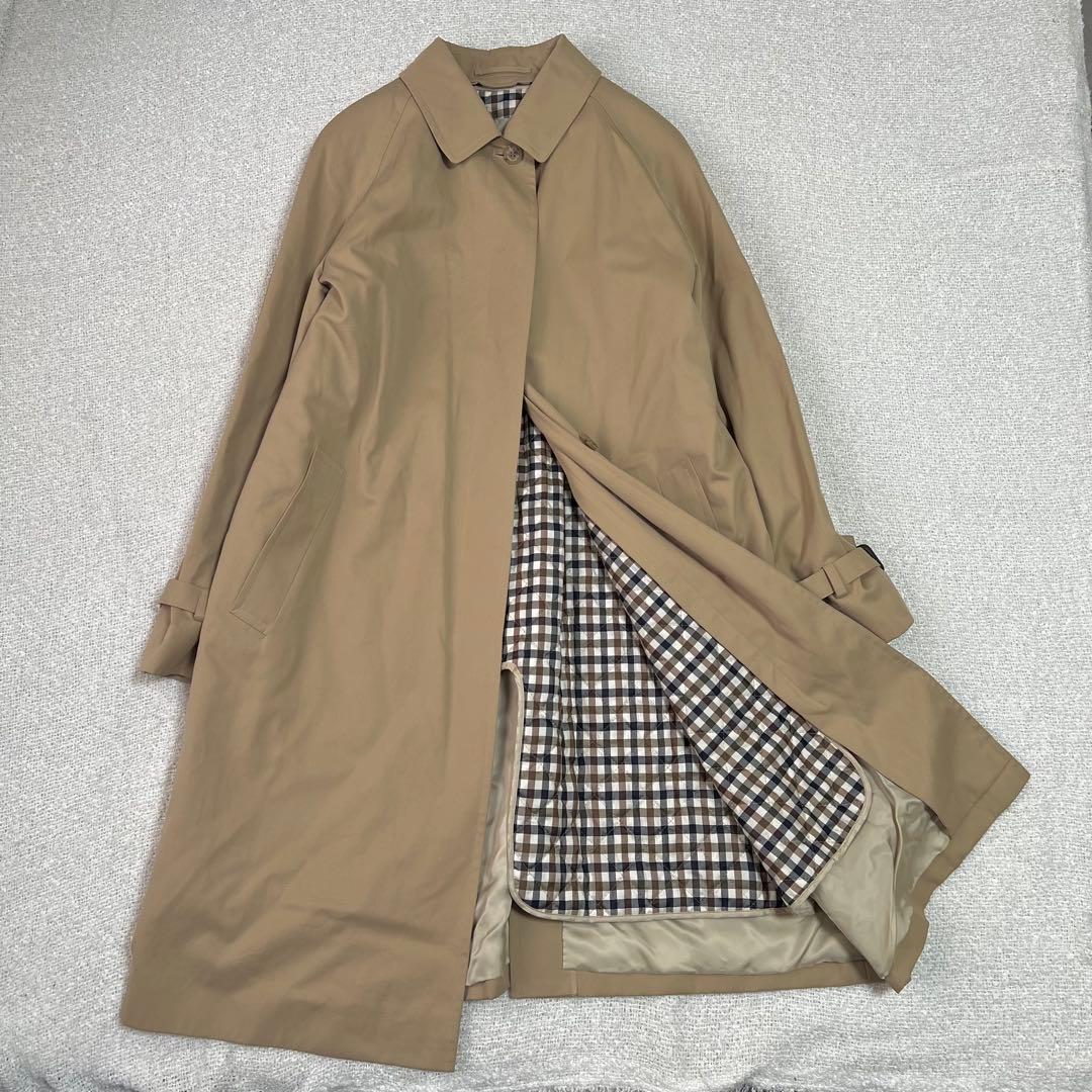 Aquascutum ステンカラーコート 中綿ライナー付 9号 ベルト欠品