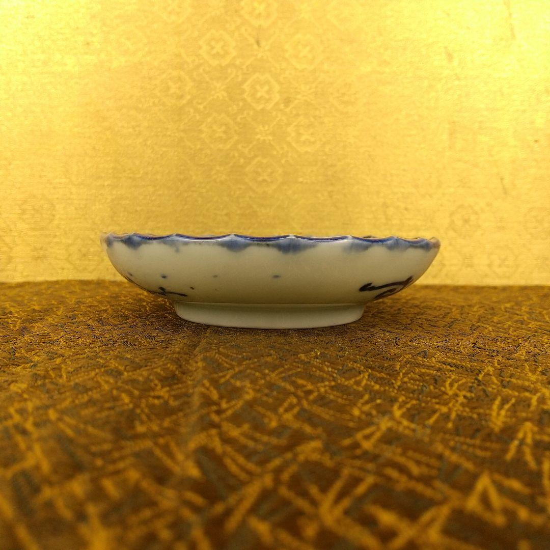 古伊万里　染付捻文小皿
