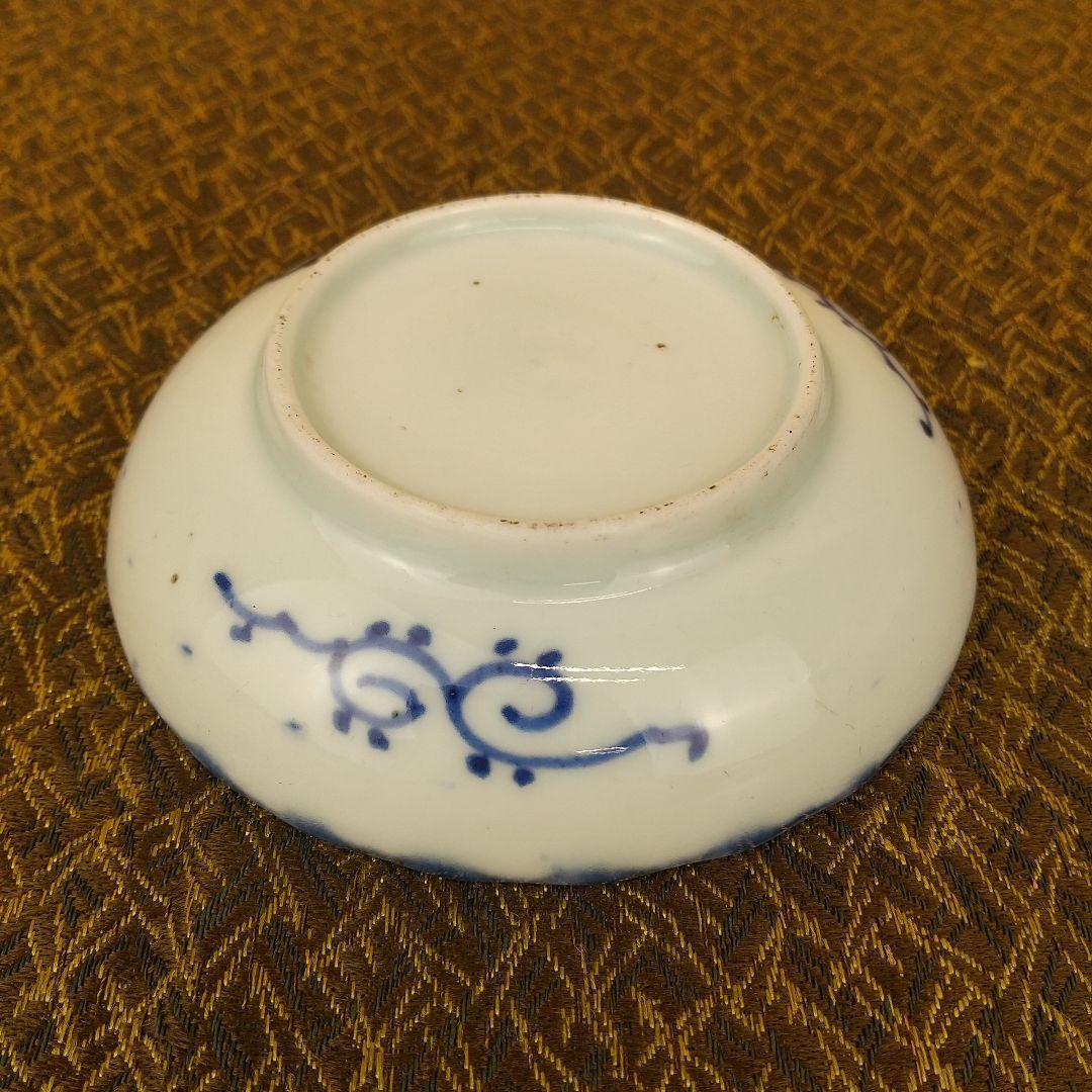 古伊万里　染付捻文小皿