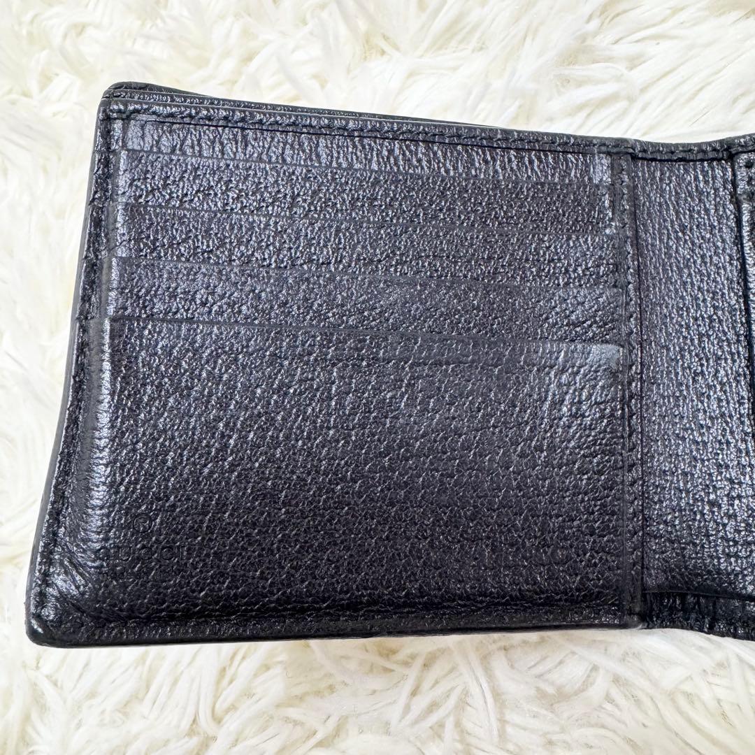 ✨保証書付き✨GUCCI GGマーモント ２つ折り財布 ブラック レザー