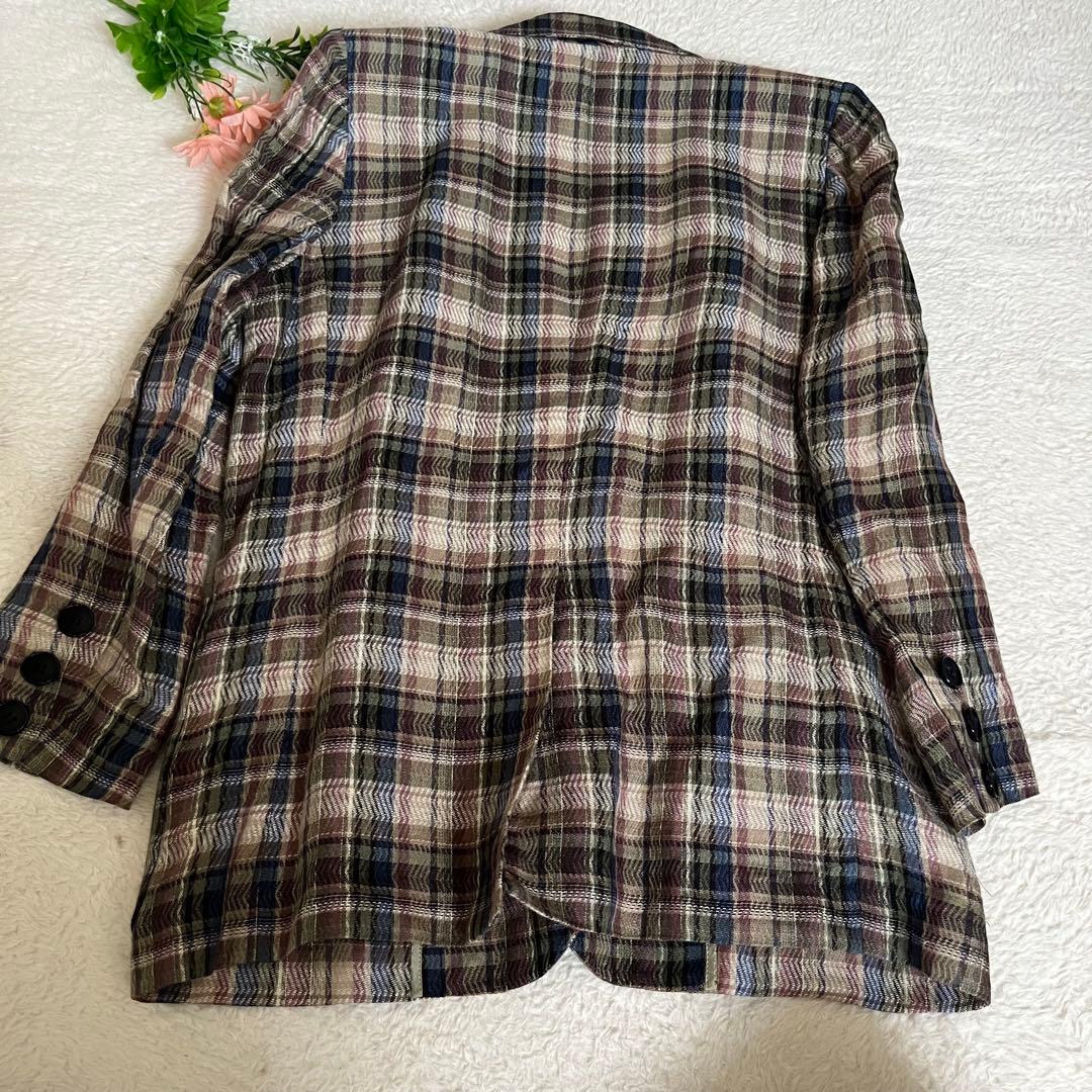 Yves Saint Laurent チェック柄 テーラードジャケット