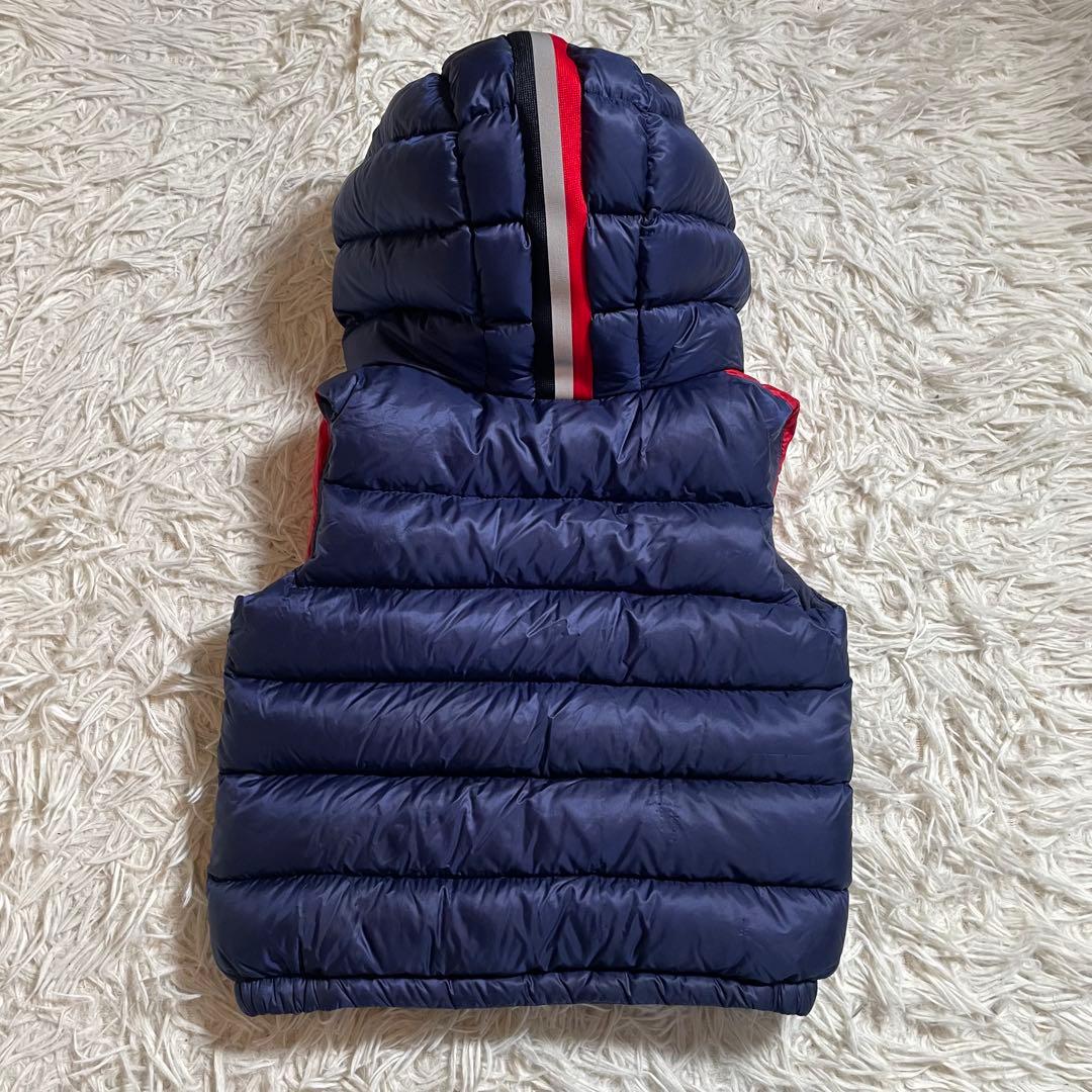 MONCLER フード付きダウンベスト ネイビー/レッド