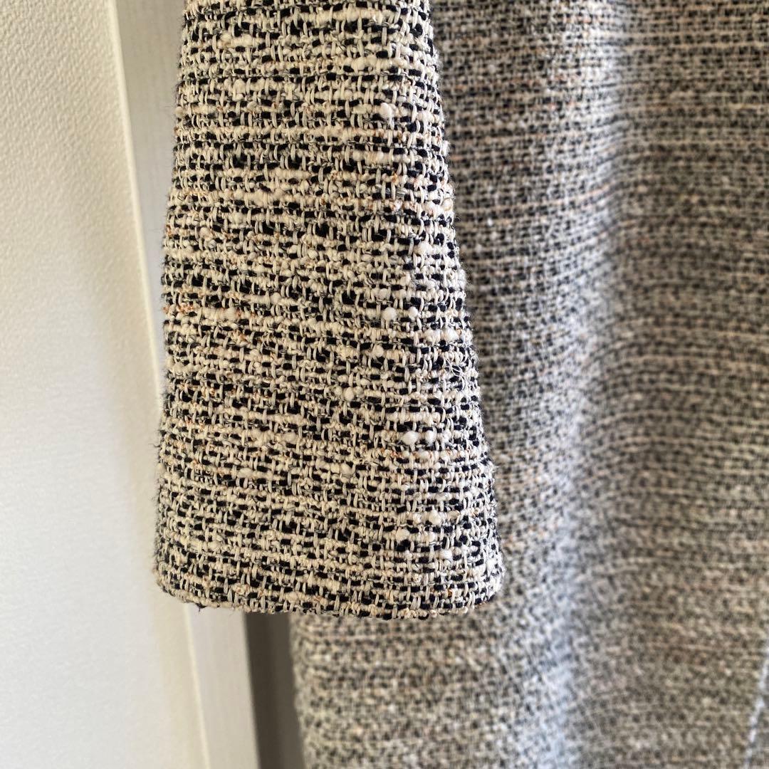 ★theory luxe ノーカラーツイードコート