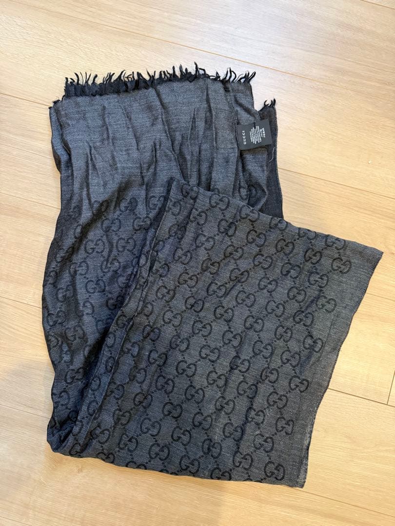GUCCI グッチ　大判　ストール　ショール　マフラー　GG柄　ロゴパターン