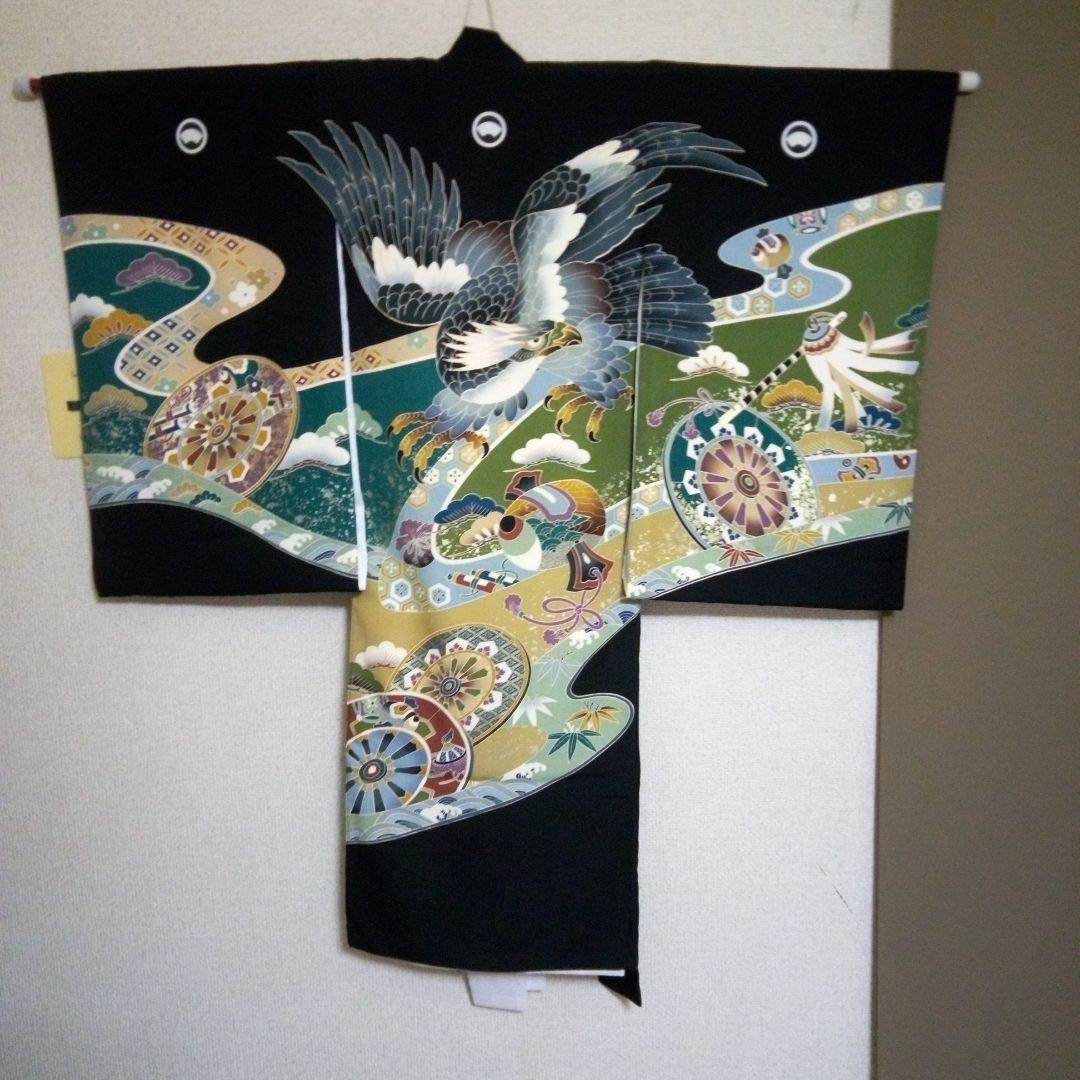 美品店頭見本品【正絹ちりめん】お宮参り着物『長襦袢付き』