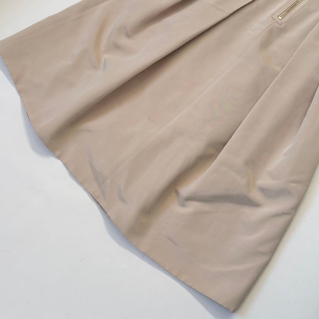 定価12万 近年モデル DRAWER ウール タックフレアスカート ベージュ