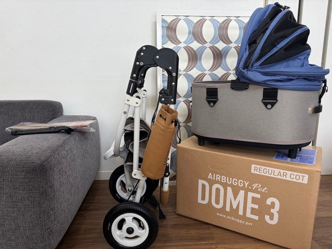 極美品　エアバギー　DOME3 レギュラー　ナイルブルー　ペットカート