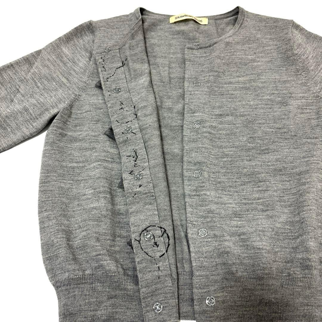人気　ストロベリーフィールズ　バレリーナ　ビーズ刺繍　長袖カーディガン　グレー