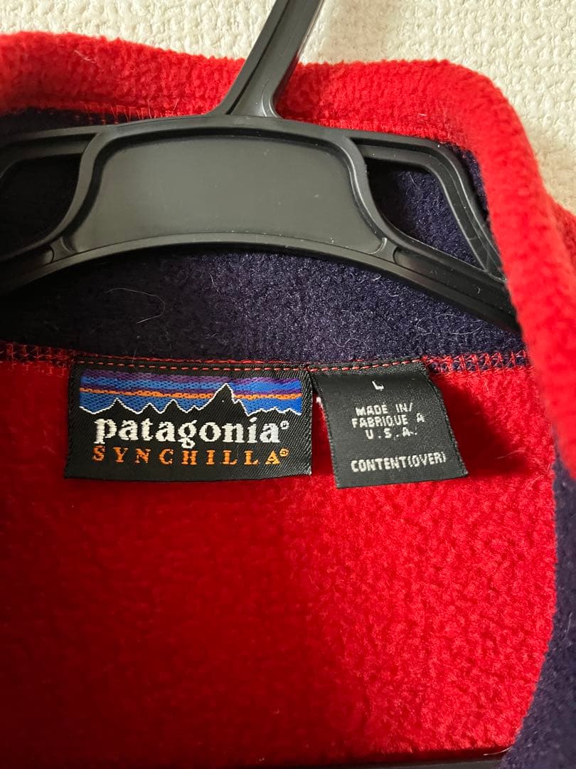 90s USA製 Lサイズpatagonia シンチラフリースベスト 赤