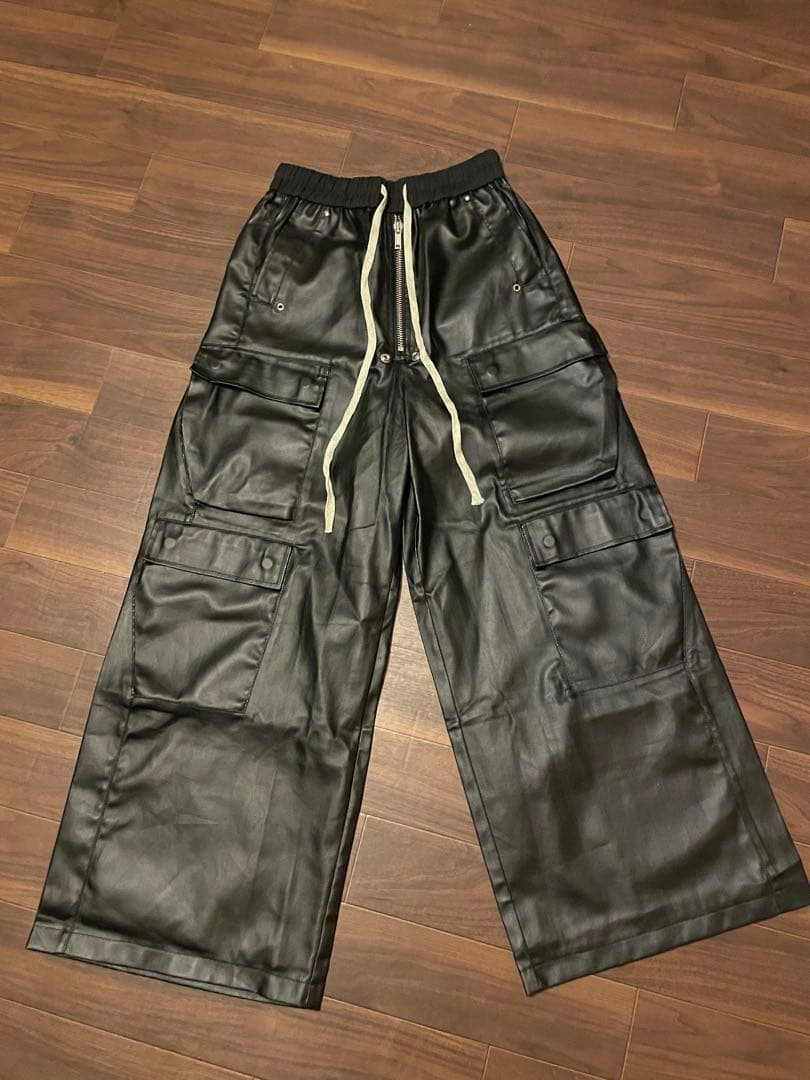 BLACKLISTS レザーワイドカーゴパンツ　Rick Owens