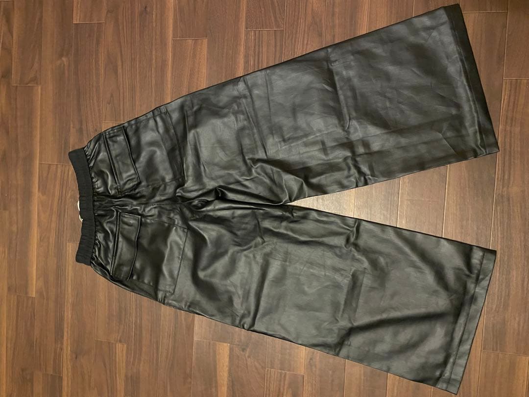 BLACKLISTS レザーワイドカーゴパンツ　Rick Owens