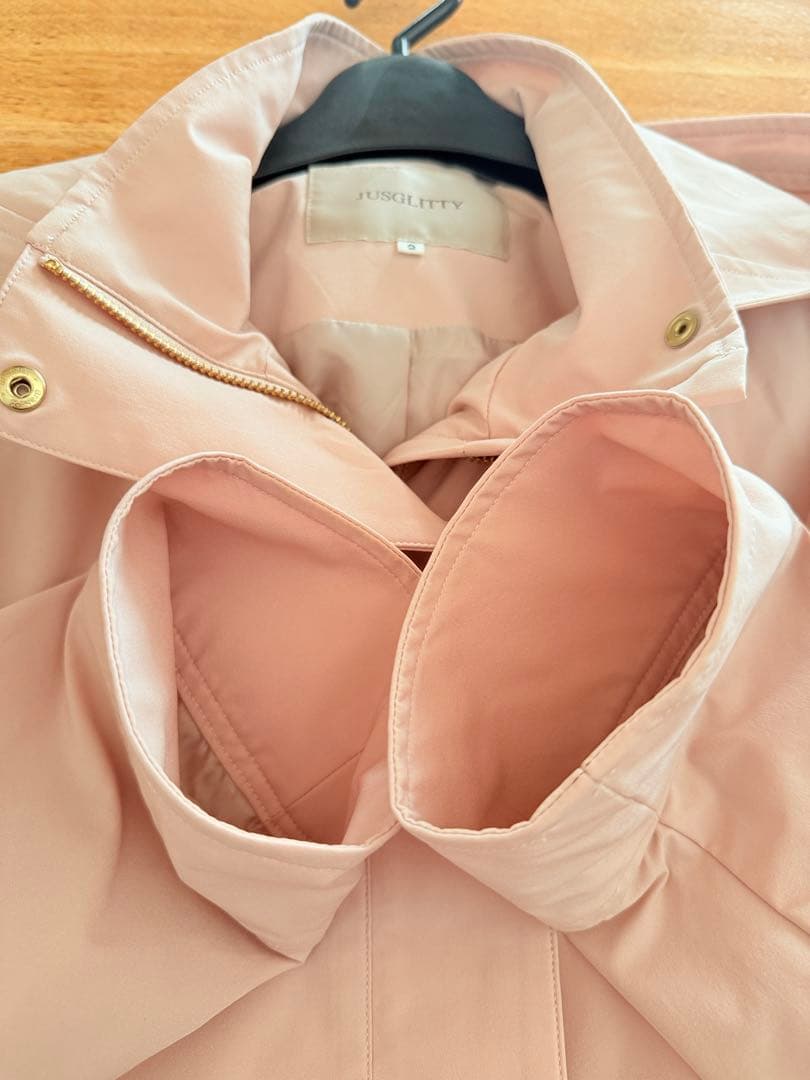 【極美品】JUSGLITTY 撥水ロングフードブルゾン