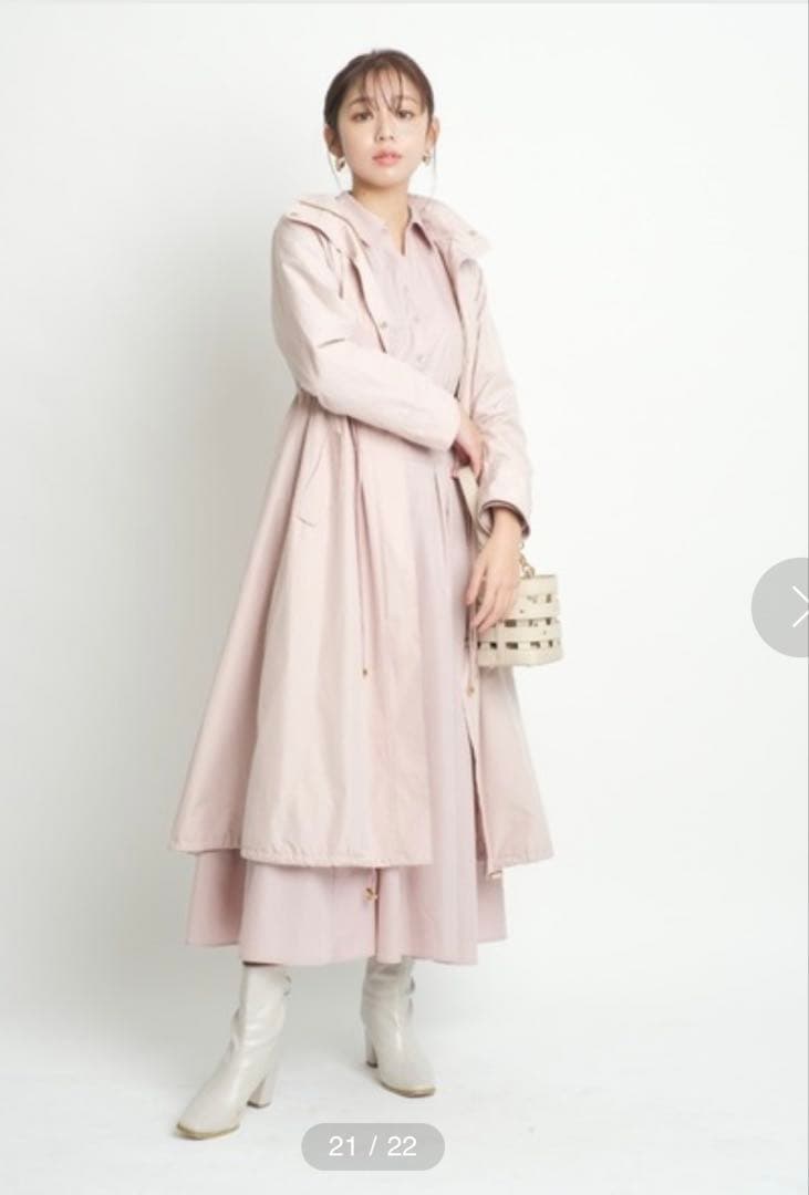 【極美品】JUSGLITTY 撥水ロングフードブルゾン