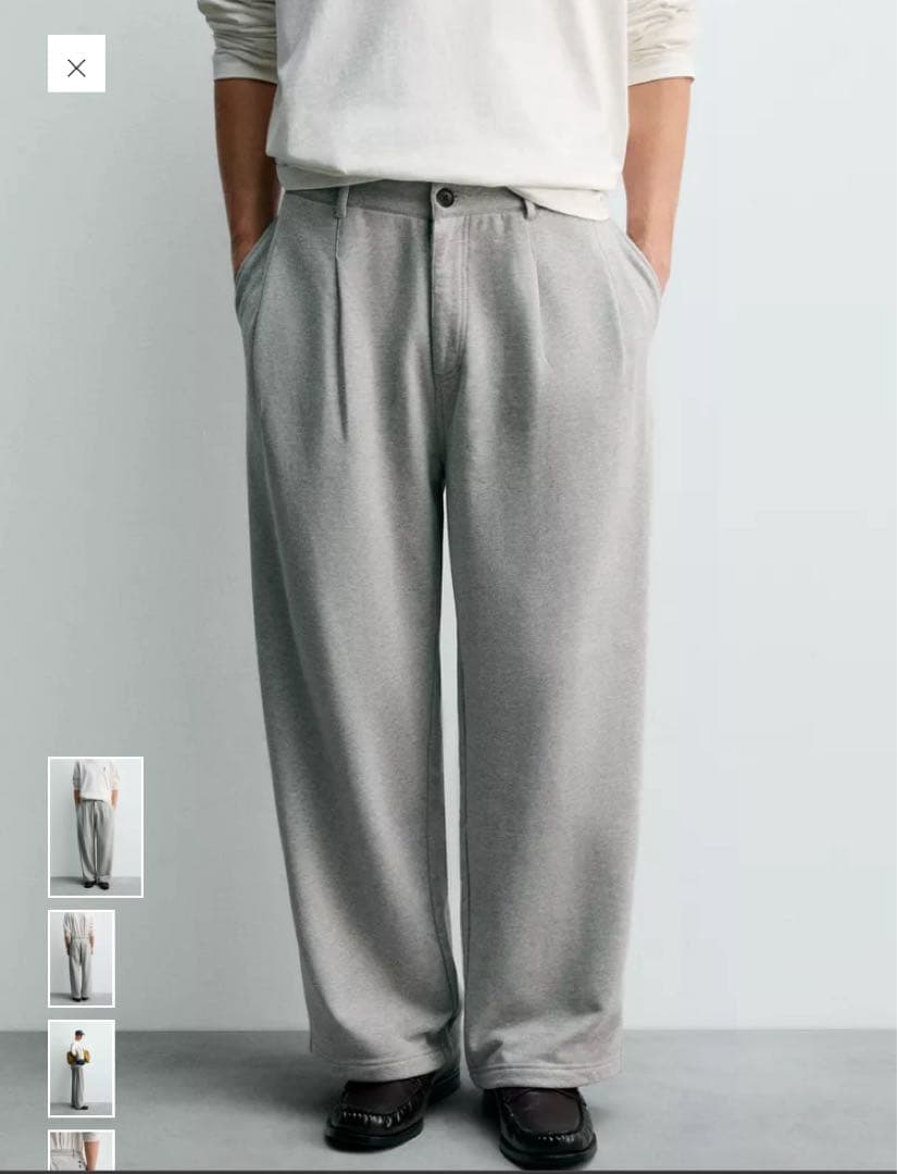 ZARA チャンピオン プリーツ入りリラックスフィットパンツ