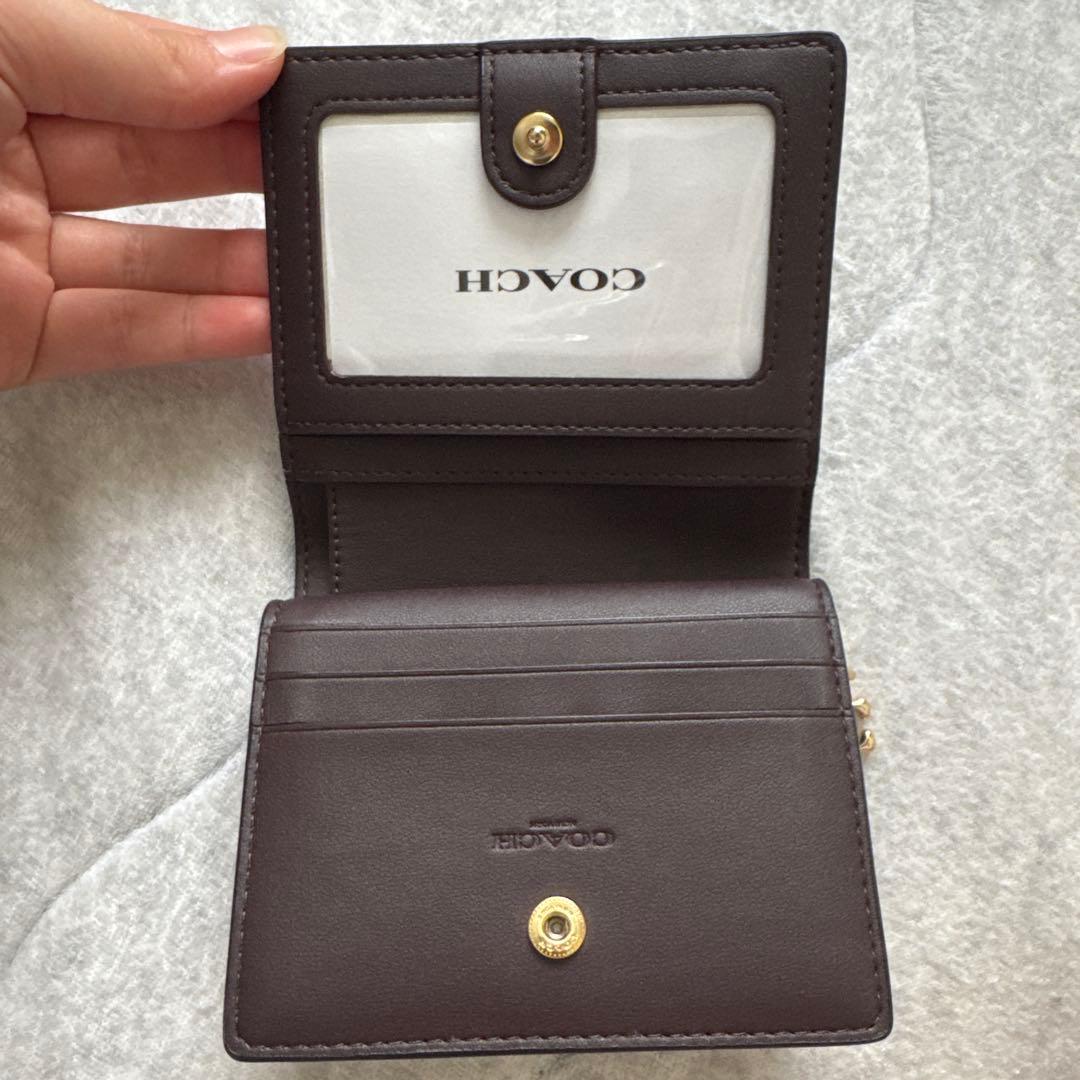 COACH ダークブラウン 二つ折り財布