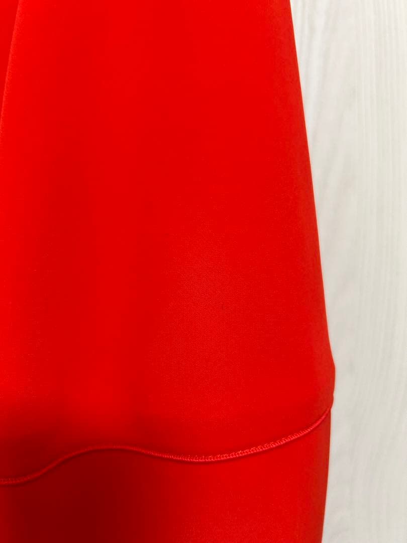 ららの FOXEY レッドノースリーブ フレアワンピース サイズ40