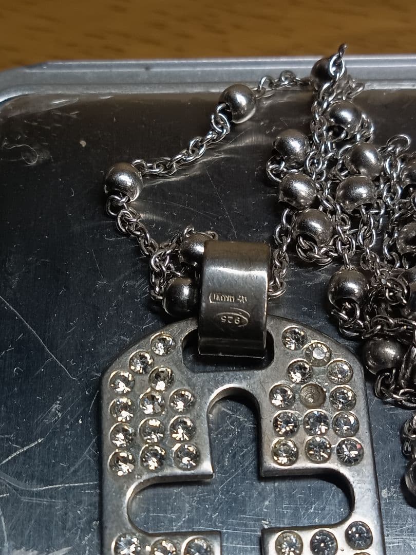 DOLCE&GABBANAスワロクロスシルバーネックレス　925刻印