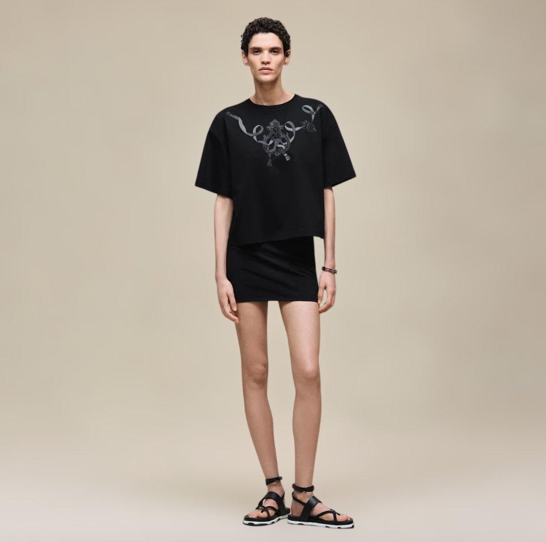 エルメス　2026春夏新作　Tシャツ　ボクシーフィット　カルトゥッシュ　40