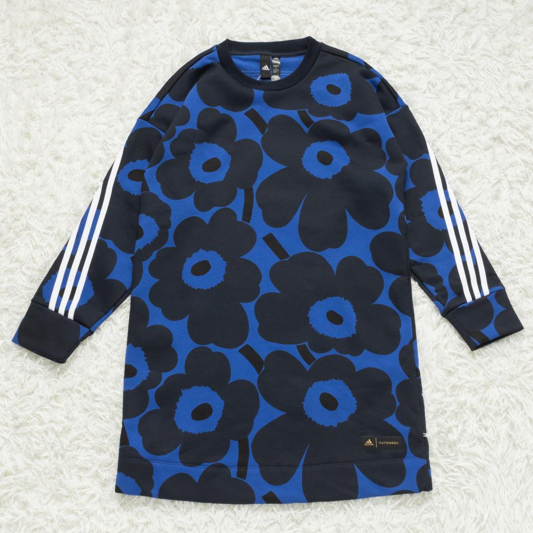未使用タグ付 adidas Marimekko ワンピース スウェットドレス L