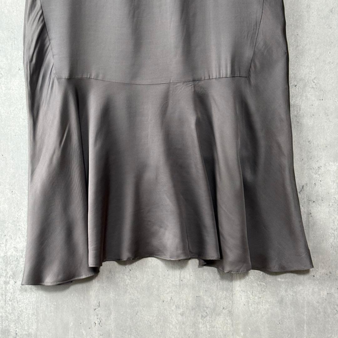 デパリエ DEPAREILLE サテンマーメイドスカート チャコール 36 新品