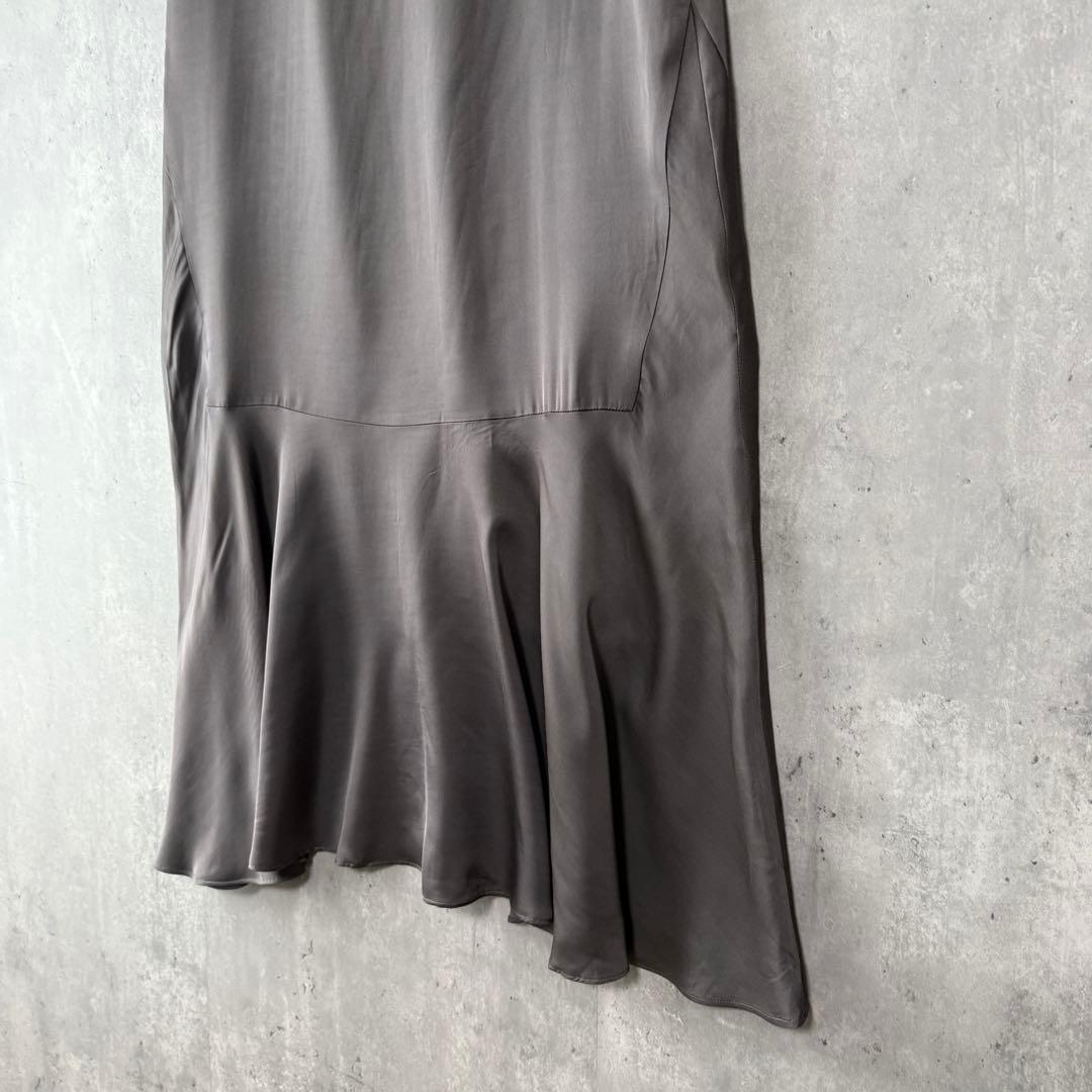 デパリエ DEPAREILLE サテンマーメイドスカート チャコール 36 新品