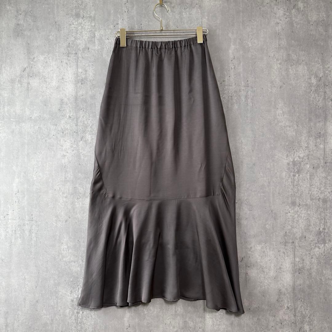 デパリエ DEPAREILLE サテンマーメイドスカート チャコール 36 新品