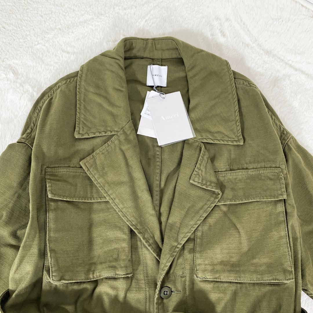 【Ameri vintage】ARMY POCKET LONG COAT カーキ