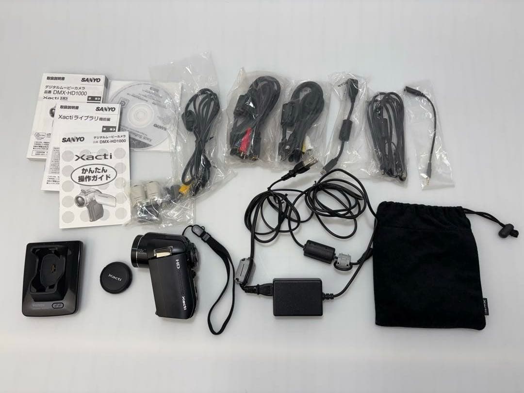 【美品・動作確認済】Xacti DMX-HD1000(K) ワイコン付