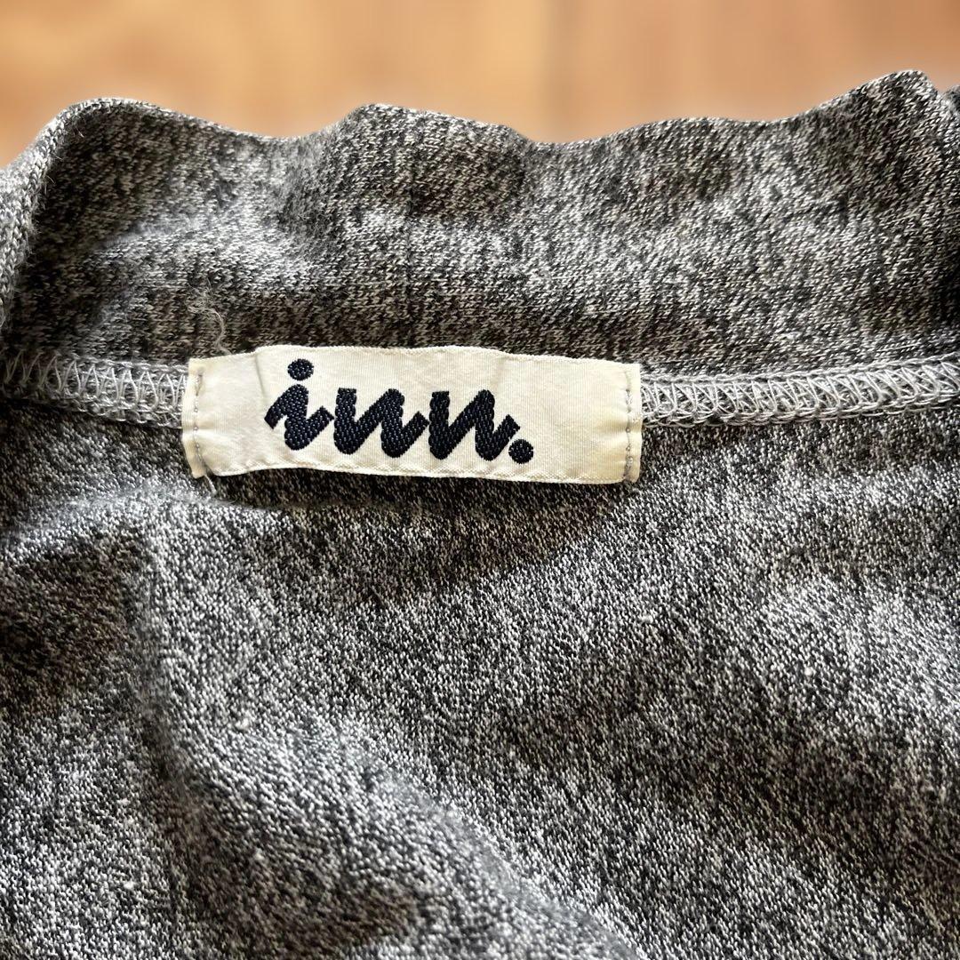 イッセイミヤケ　inn. グレー カシュクールデザイン長袖カーディガン