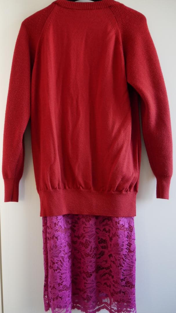 sacai luck ドッキングワンピース　セーター＋レーススカート