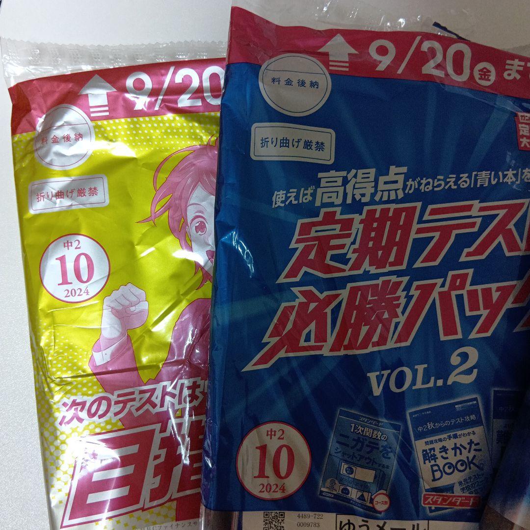 進研ゼミ　中学講座　中学2年生　10月〜3月