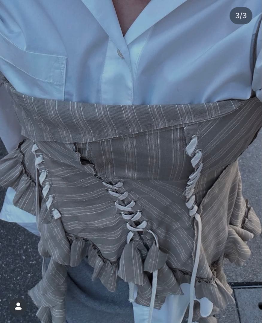 トップス Prank Project Ruffle Lace-Up Stripe Top