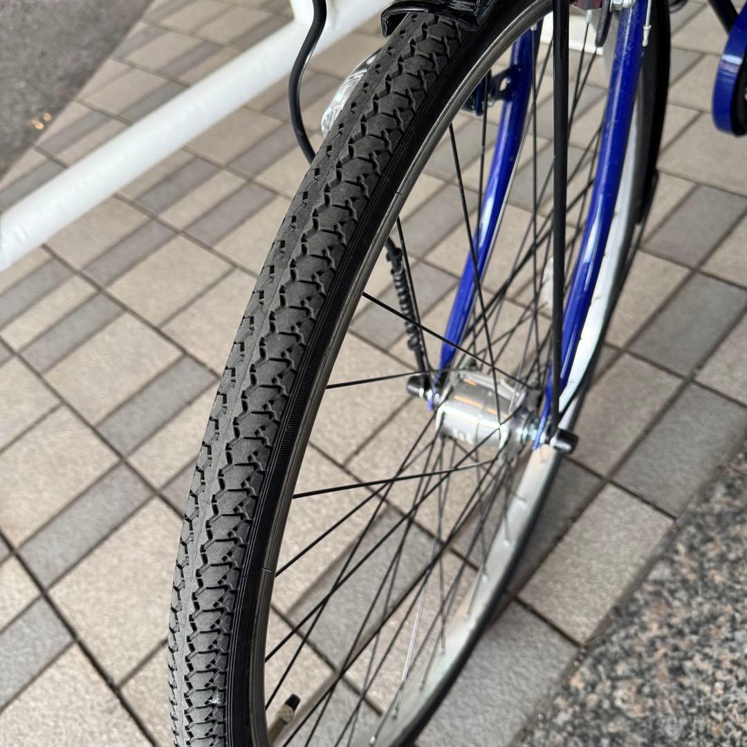 本日13時まで！27インチ シティサイクル 青 6段階ギア 自動照明 北九州市