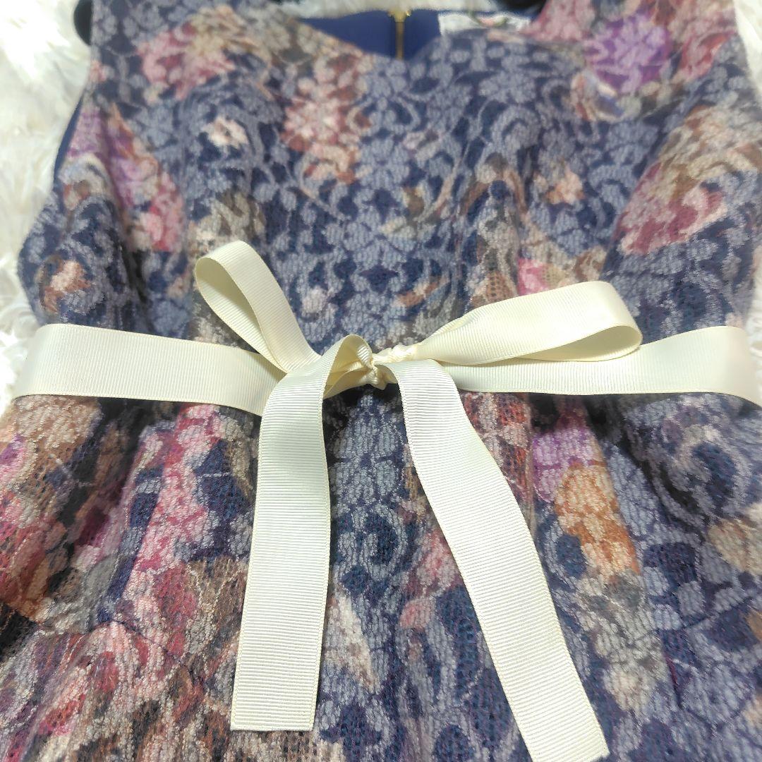 【美品♡希少46】ローズティアラジュエル　ニードルパンチレースワンピース　フレア