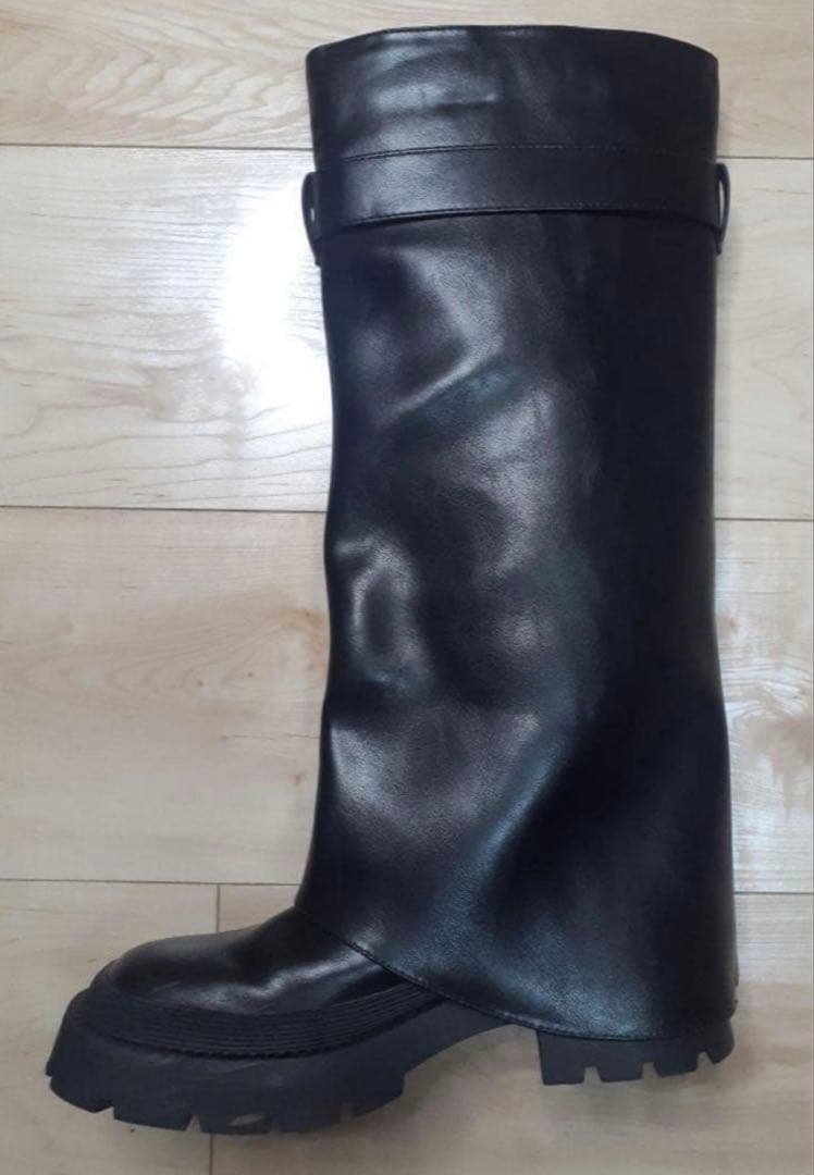 ZARA 美品 ゲートル ブーツ バックル 37 24cm