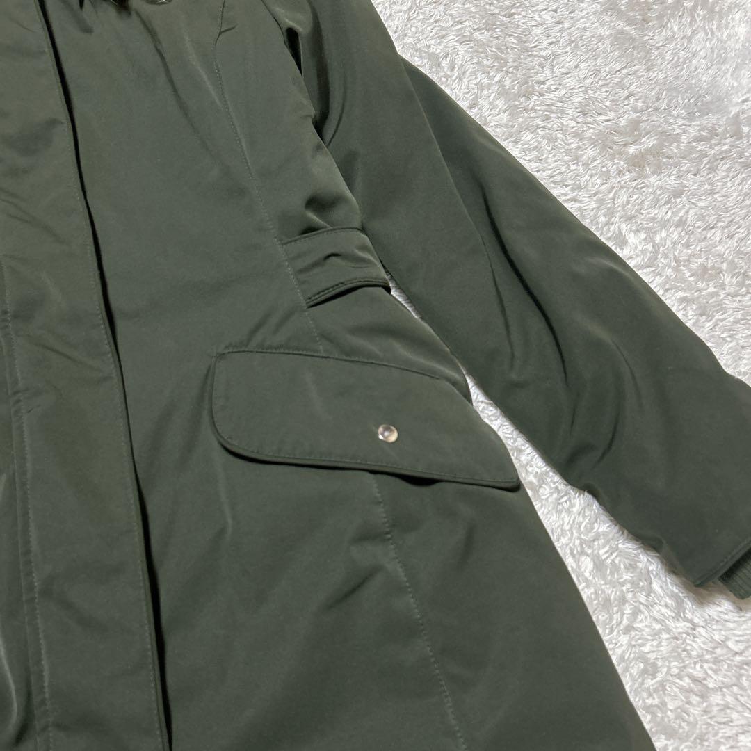 【ザラ】ZARA ダークグリーン フード付きモッズコート L
