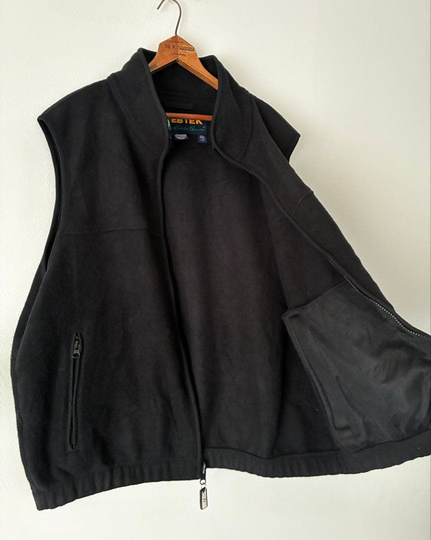 Eddie Bauer EBTEK フリースベスト　フルジップ　ブラック