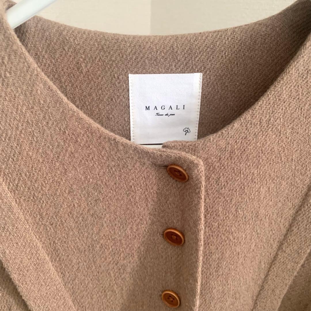 MAGALI(マガリ)＊メランジウールノーカラータックコート