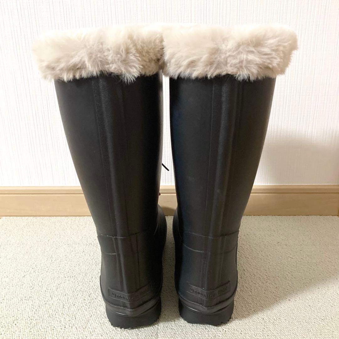 【タグ付き】MOONSTAR　ムーンスター　レインブーツ　ボア　雨　雪　25cm