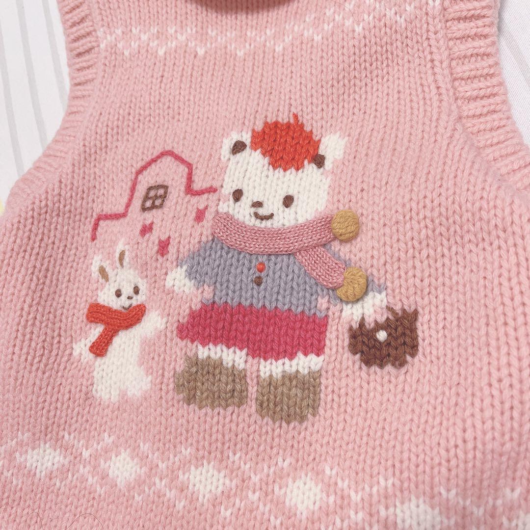 ファミリア カウチンベスト リアちゃん 90 女の子　美品　秋　冬　アウター