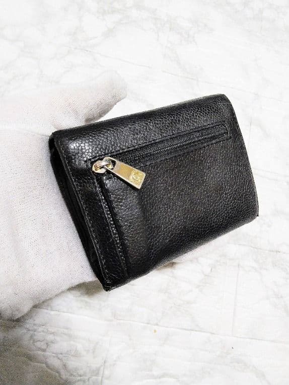 【綺麗】シャネル キャビア ココマーク 三つ折り財布