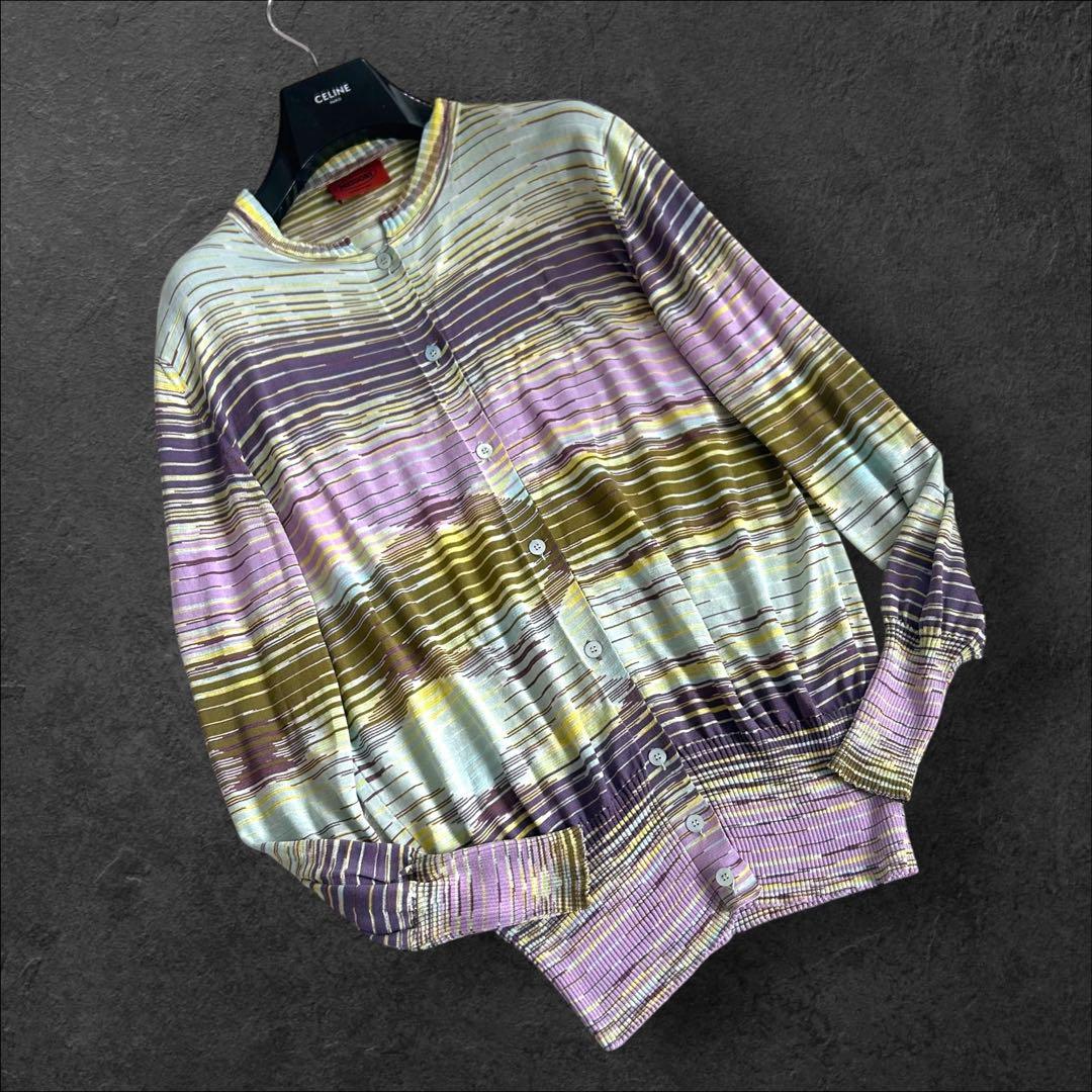 極美❤️ MISSONI 最高級　オレンジタグ シルク　サマーニットカーディガン