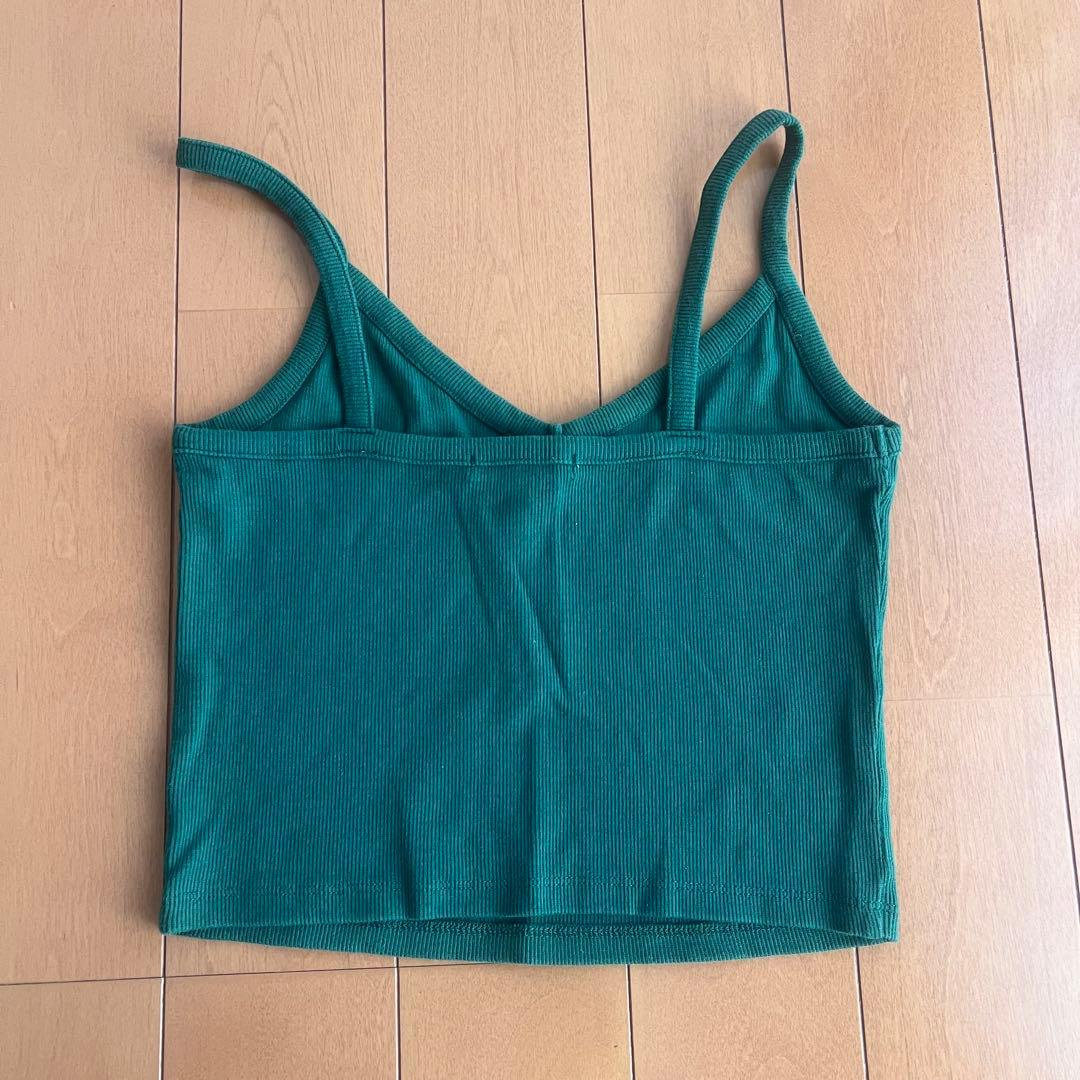 【りょう】美品✨Forever21 グリーンリブキャミソール 【M】