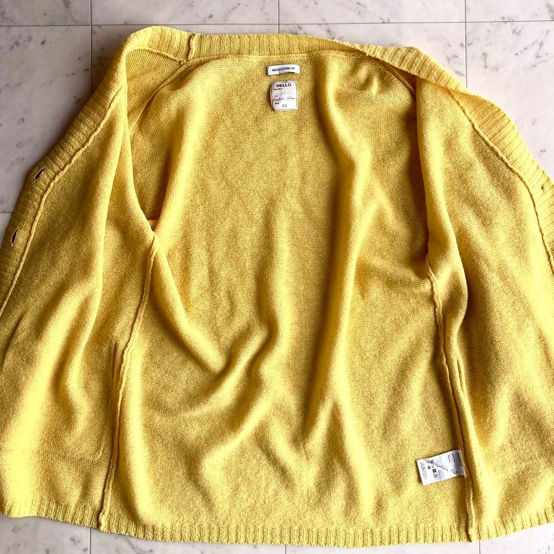ア*イ様 美品 マディソンブルー シャギービッグカーディガン 00 イエロー