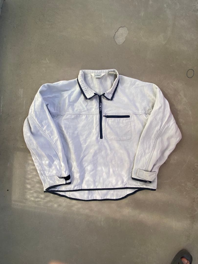 【希少品】90s L.L.Bean コットン アノラック ハーフジップ 短丈