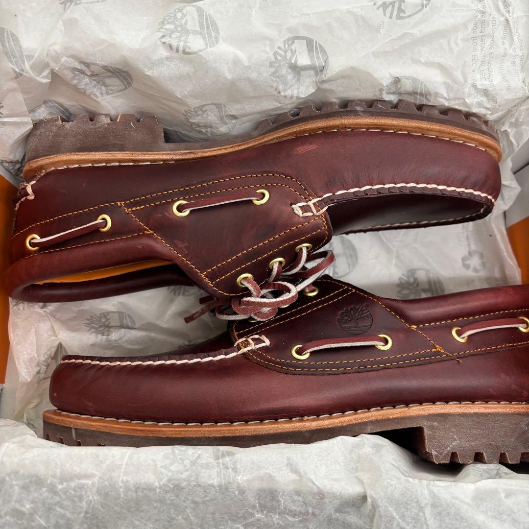 定番 Timberland 3 eye モカシン レザーシューズ 27cm