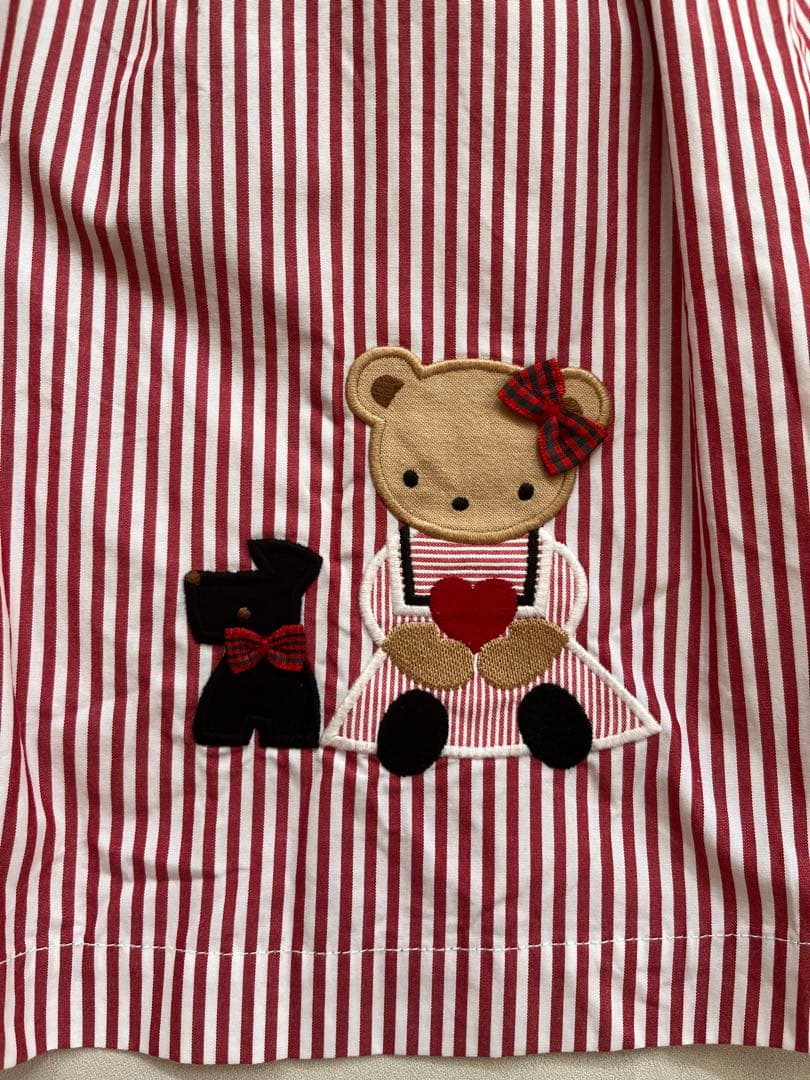 【美品】ファミリア　ストライプ セーラーワンピース 90