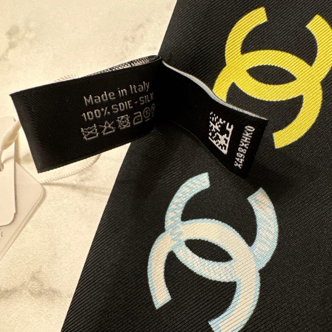 新品 タグ付き CHANEL シャネル スカーフ ヘアバンド シルク ツイル
