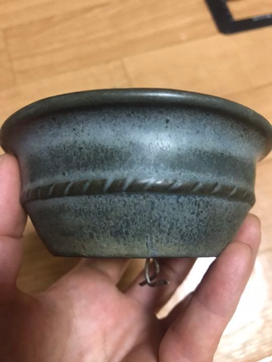 盆栽鉢　時代ミニ盆栽鉢古色名工池上美豊丸鉢2個山野草サボテン多肉植物貫入鉢胴帯鉢
