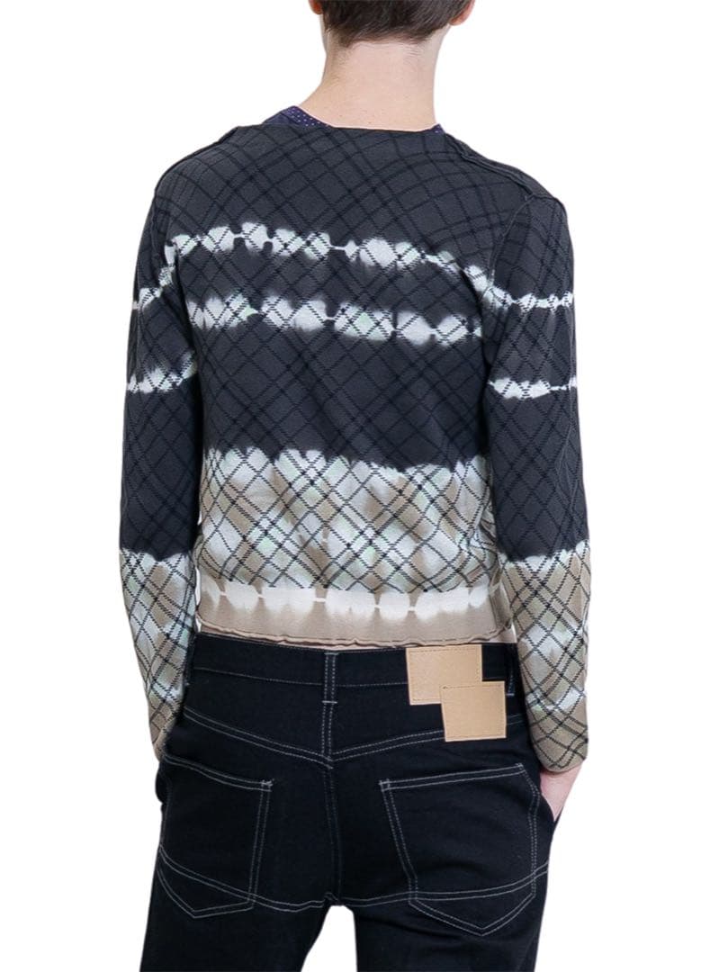 perverze Dip-dye Check Knit カーディガン
